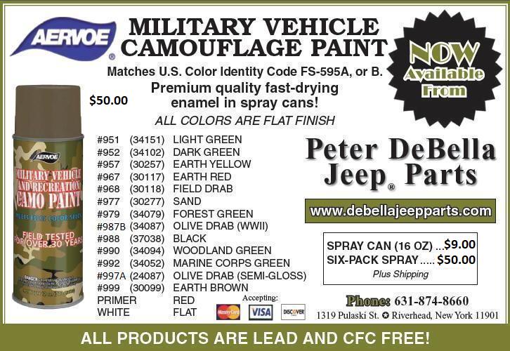 AERVOE Military Vehicle Camouflage Paint Peter DeBella Jeep Parts